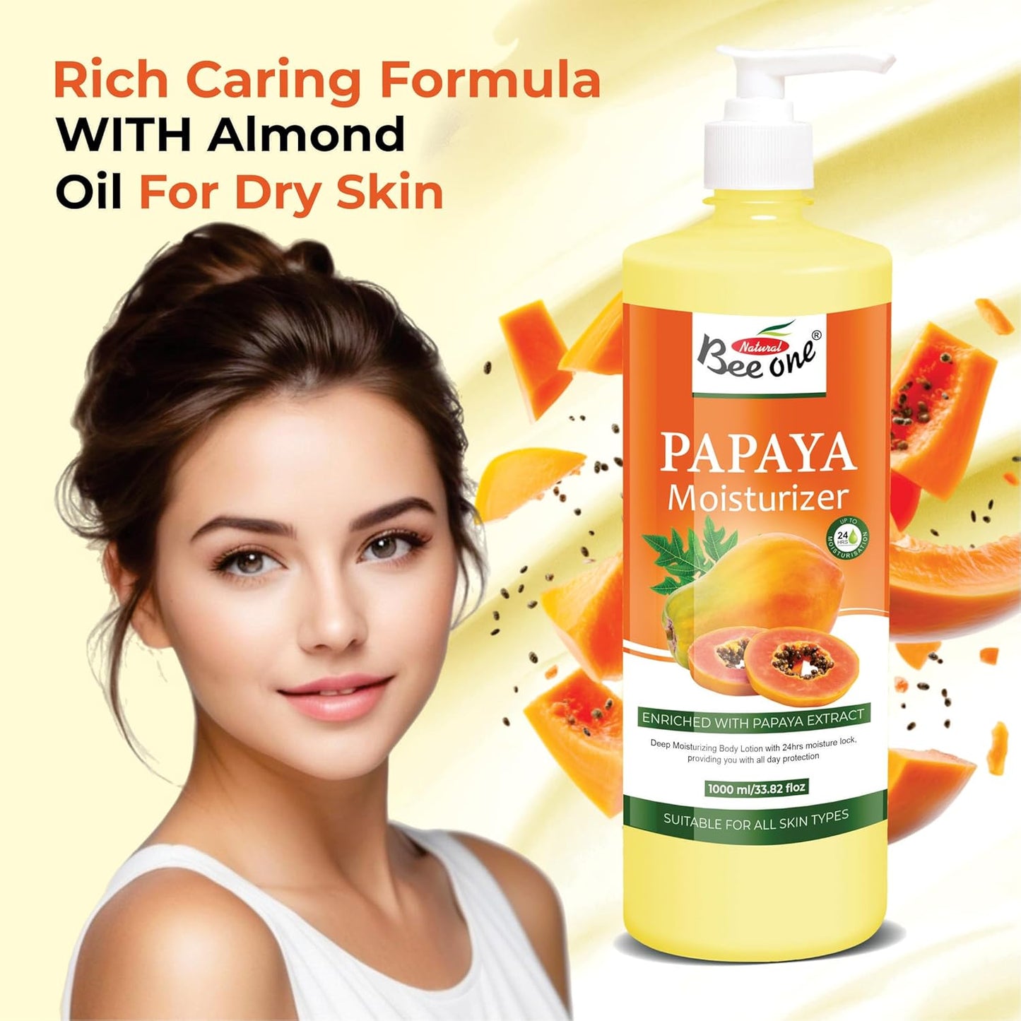 PAPAYA MOISTURIZER 1000ML (PACK OF 2)