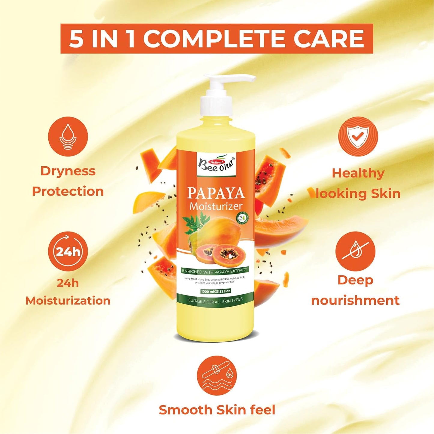 PAPAYA MOISTURIZER 1000ML (PACK OF 2)