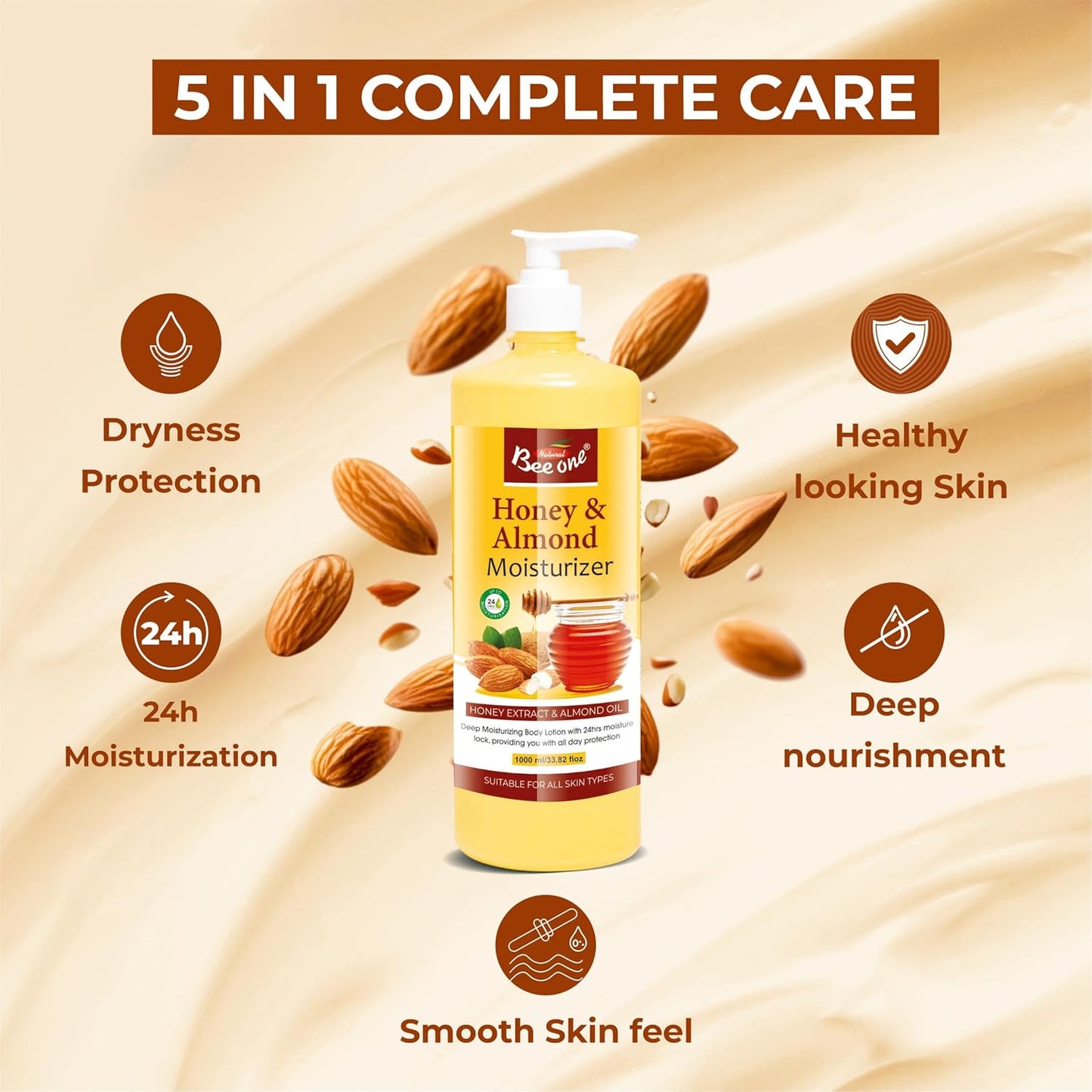 Honey & Almond Moisturiser 1000ml