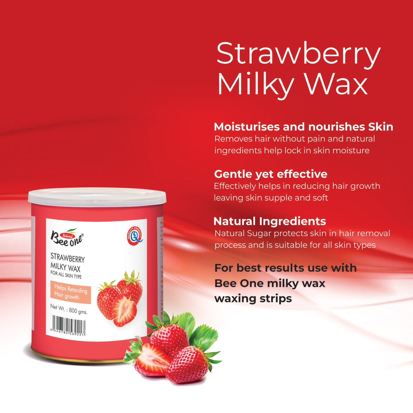 STRAWBERRY MILKY WAX 800g