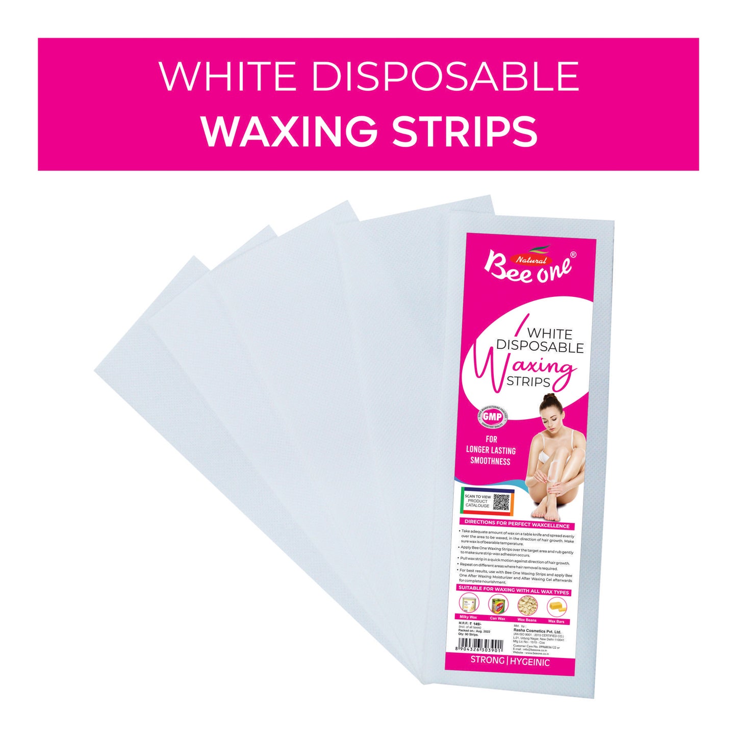 WHITE BIG WAXING STRIPS