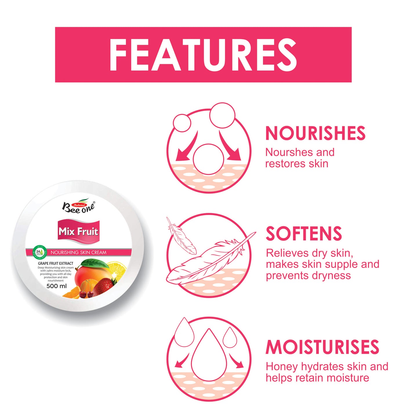 MIX FRUIT MASSAGE CREAM 500 ml