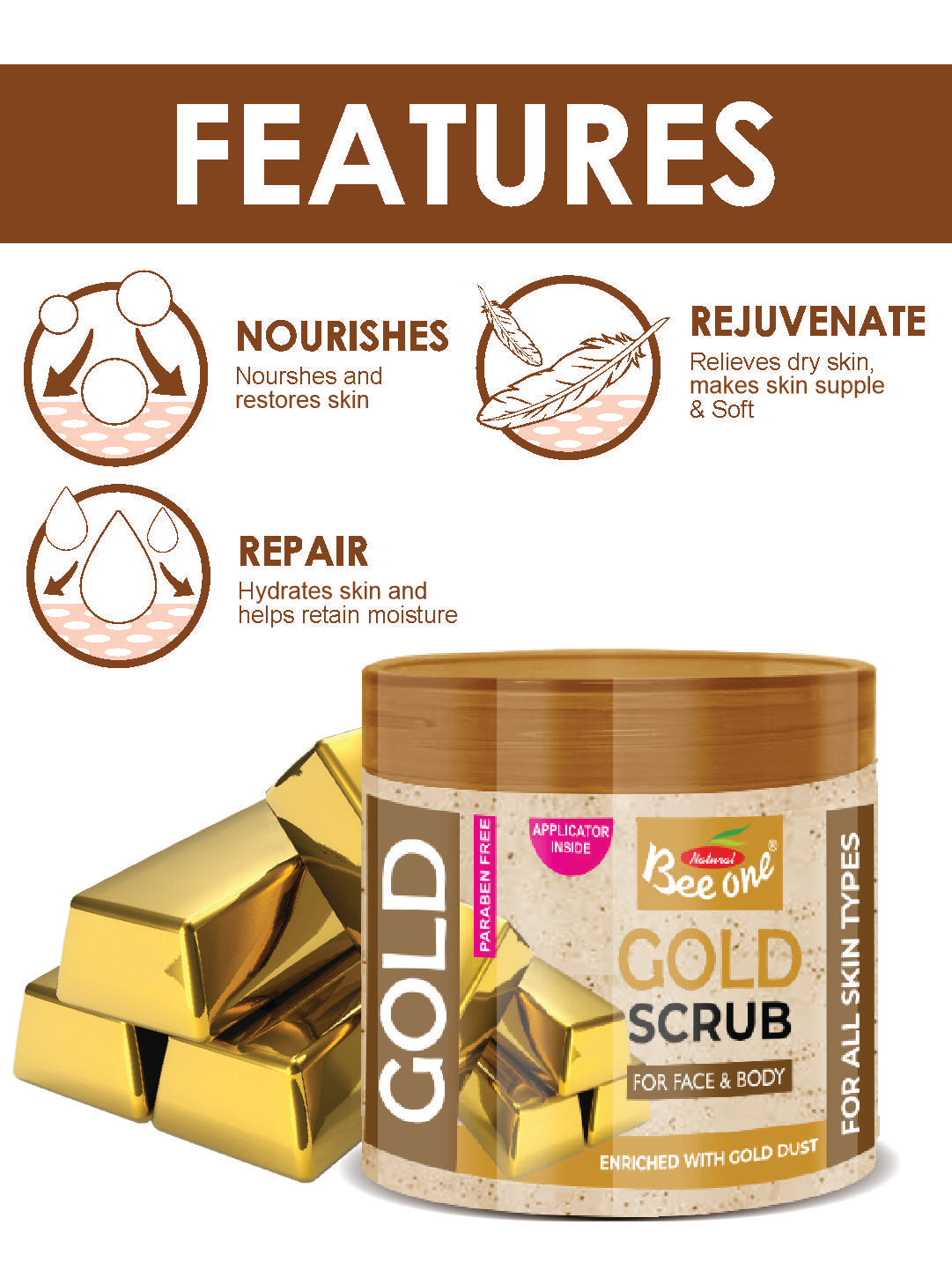 GOLD FACE & BODY SCRUB 500ml