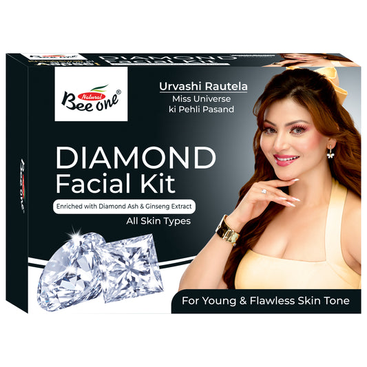 Beeone Diamond Facial Kit, 312 g | Radiance Boosting, Anti-Aging, Suitable for All Skin Types | Luxurious Spa Experience at Home