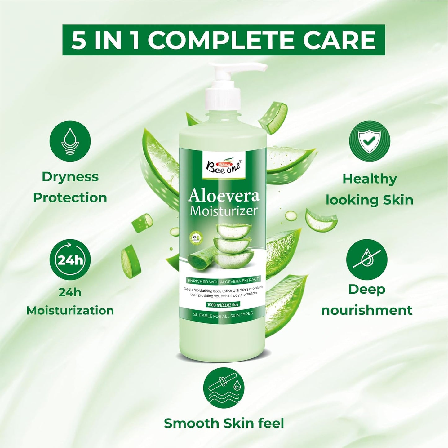 ALOEVERA MOISTURIZER 1000ML (PACK OF 2)