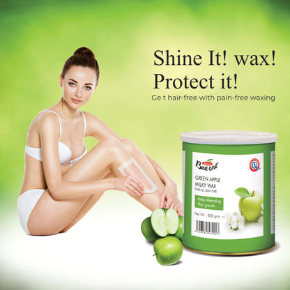 GREEN APPLE MILKY WAX & BROWN WAXING STRIPS