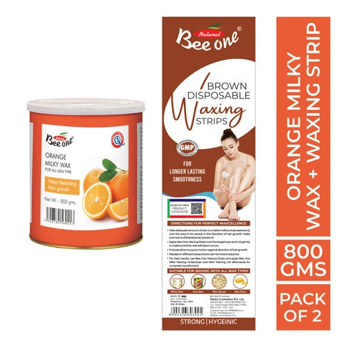 ORANGE MILKY WAX & BROWN WAXING STRIPS