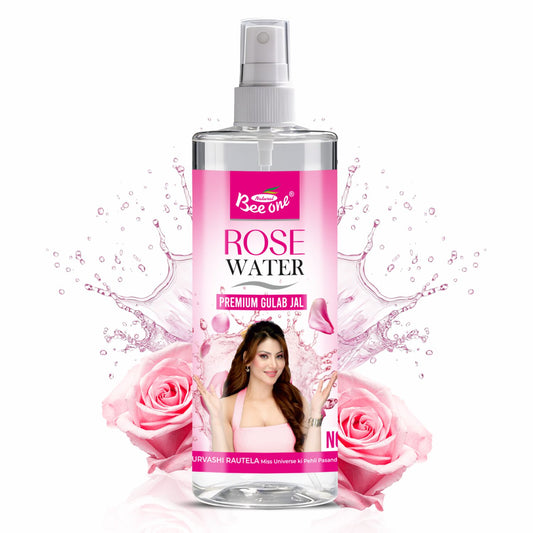 Bee One Rose Water 1000ml | Natural Facial Toner & Cleanser | Hydrating Face Mist & Makeup Setting Spray for Glowing Skin | Pure Gulabjal for Pore Care, Brightening & All Skin Types