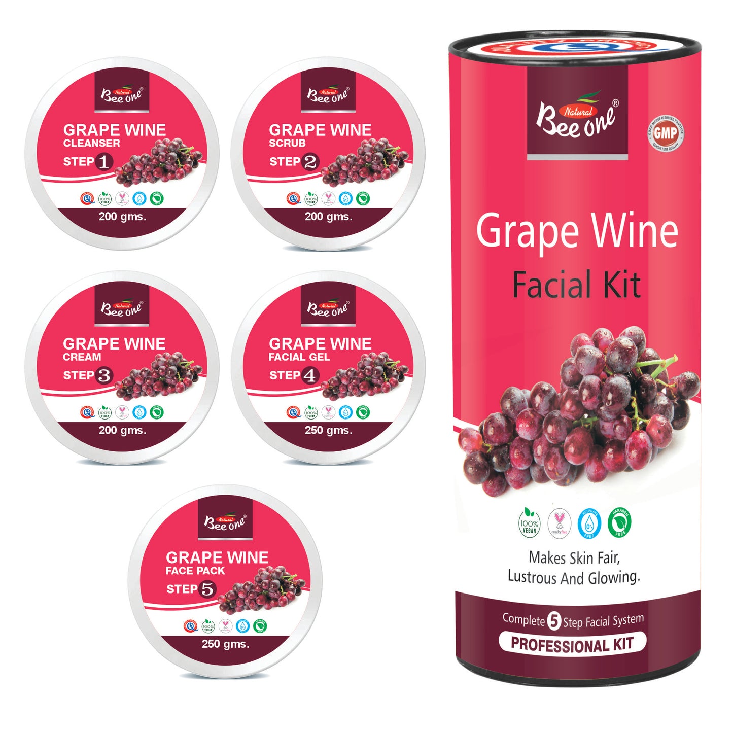 GRAPE WINE FACIAL KIT 1100g