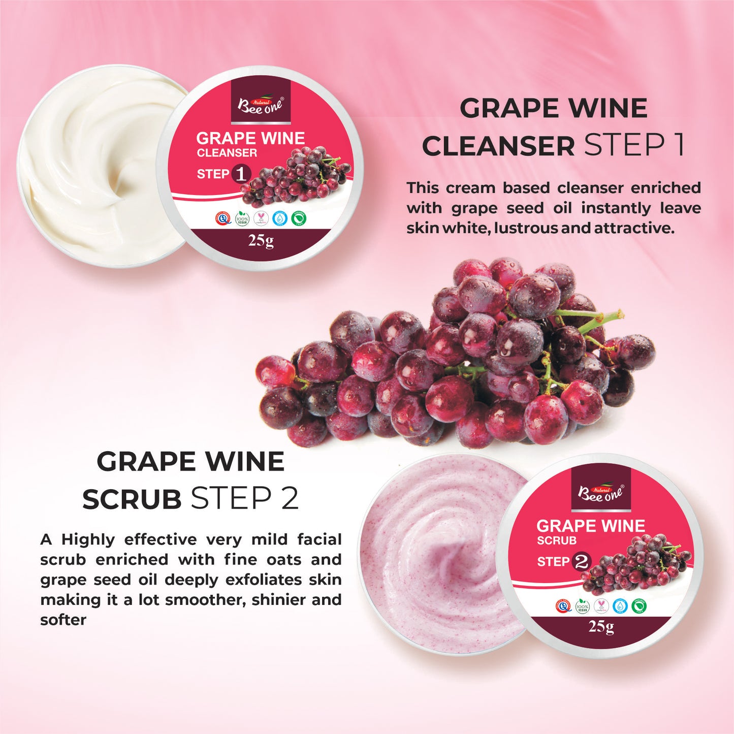 GRAPE WINE FACIAL KIT 125g